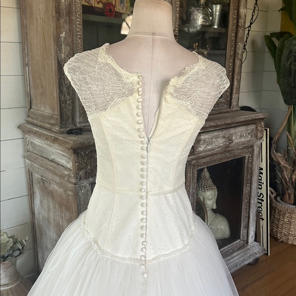 Zac Posen Truly Ivory Lace and Tulle Ballgown WEDDING DRESS NEW 6 - Picture 6 of 9